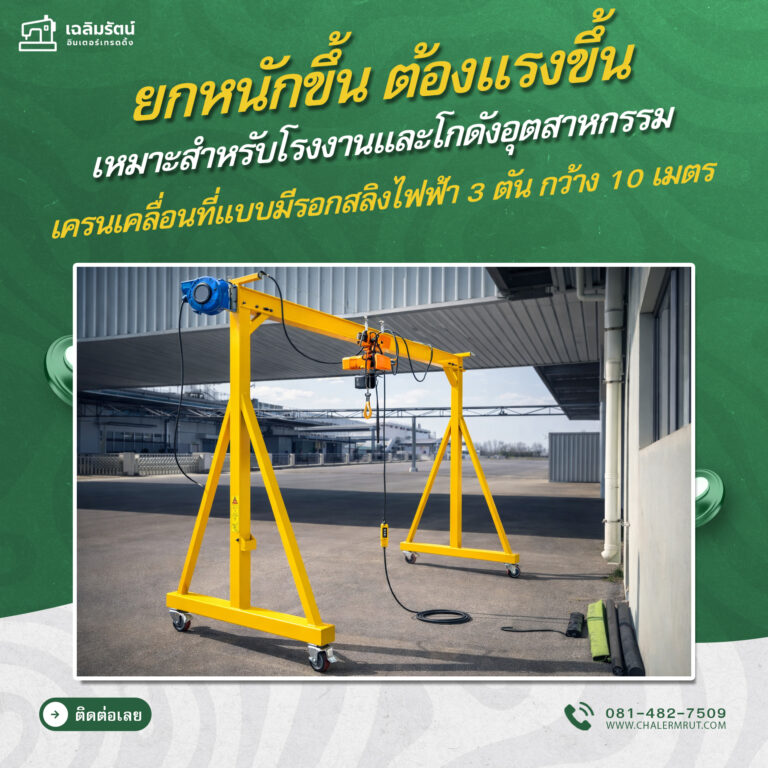 ads เครนเคลื่อนที่แบบมีรอกสลิงไฟฟ้า 3 ตัน กว้าง 10 เมตร
