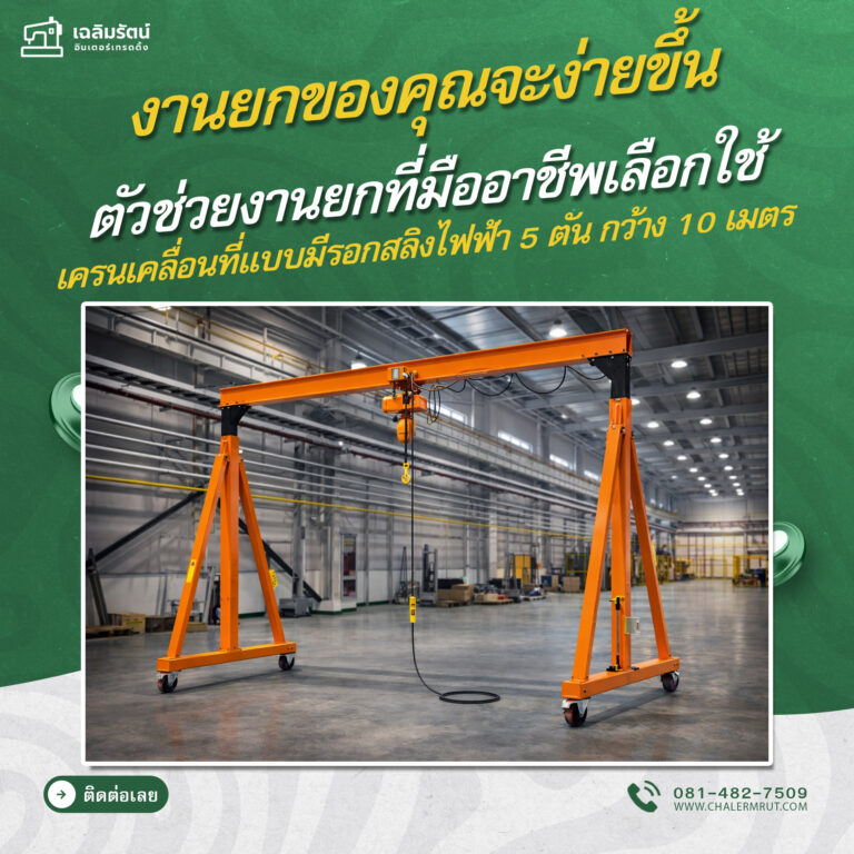 ads เครนเคลื่อนที่แบบมีรอกสลิงไฟฟ้า 5 ตัน กว้าง 10 เมตร