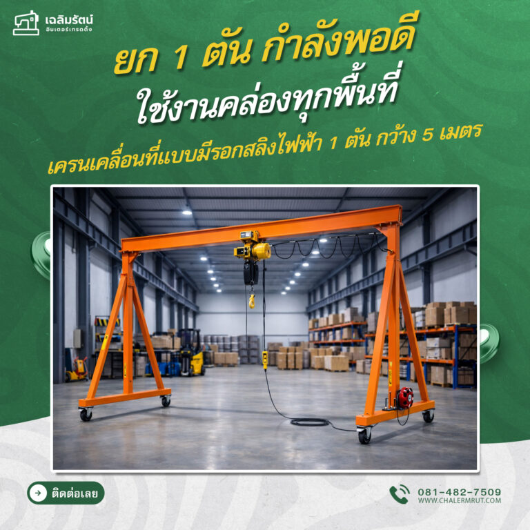 ads เครนเคลื่อนที่แบบมีรอกสลิงไฟฟ้า 1 ตัน กว้าง 5 เมตร