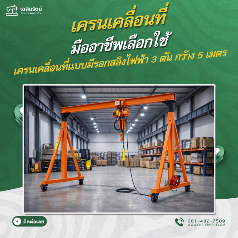 ads เครนเคลื่อนที่แบบมีรอกสลิงไฟฟ้า 3 ตัน กว้าง 5 เมตร