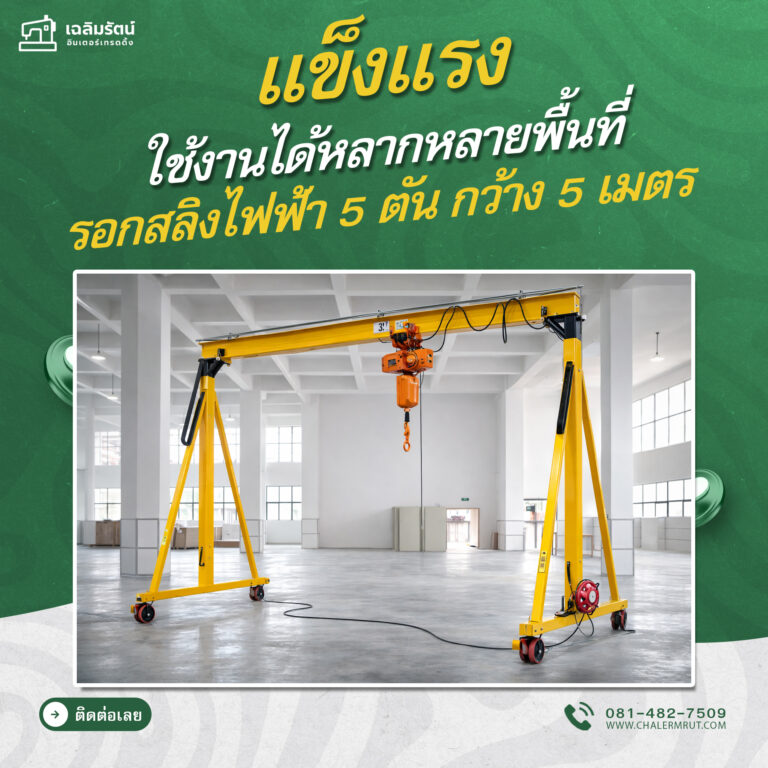 ads เครนเคลื่อนที่แบบมีรอกสลิงไฟฟ้า 5 ตัน กว้าง 5 เมตร